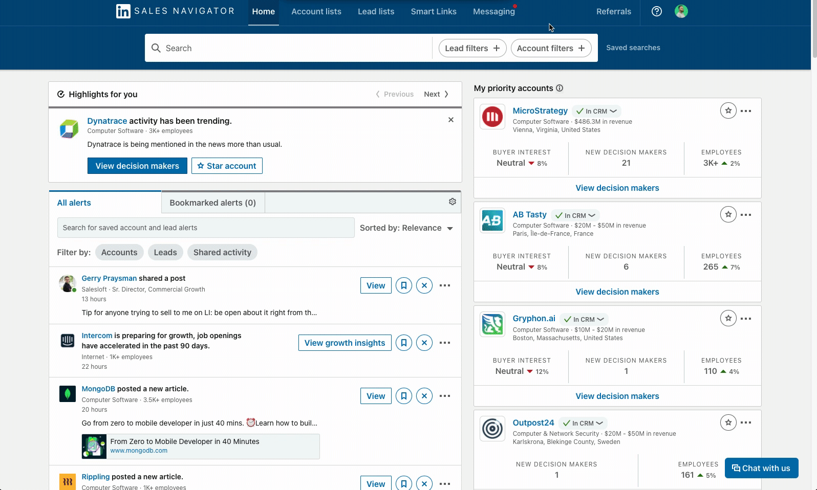 Department & Technographic Search Example Using LinkedIn Sales Navigator